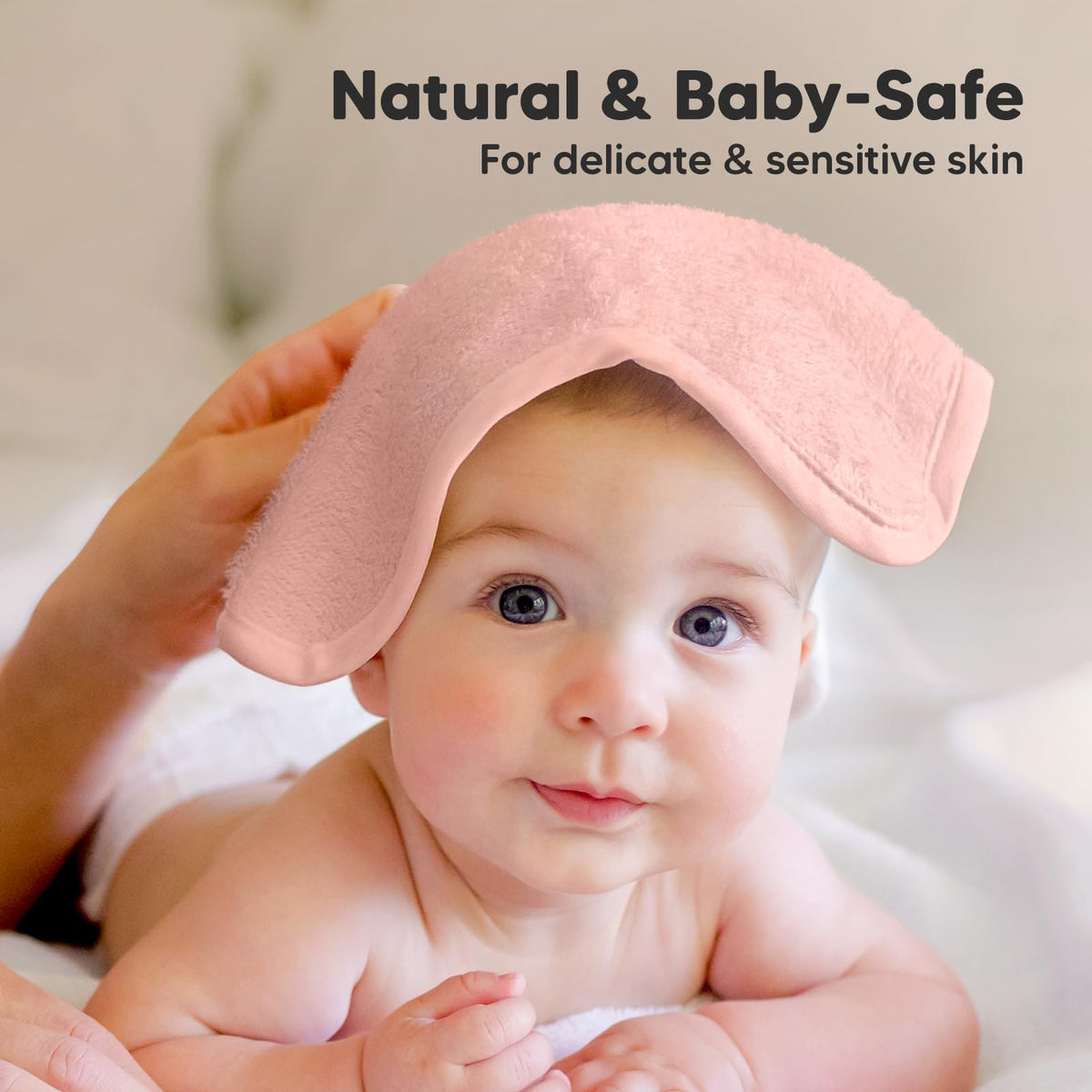 6-Pack Baby Washcloths, Soft Absorbent Washcloths for Face, Body (White)