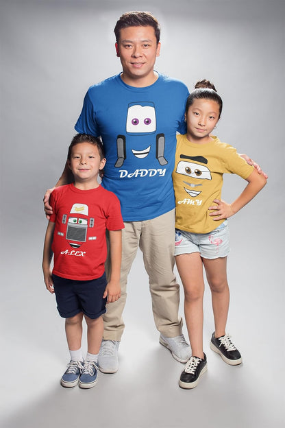 Custom Car Face Shirts for Halloween Funny Family Matching Shirts