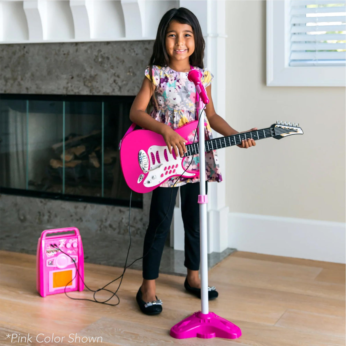Best Choice Products Kids Guitar Set with Microphone & Amp, Pink