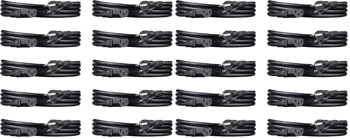 Amazon Basics Replacement Power Cord for Computer, Monitor, TV, Printer, PC, 3 Prong, 18 AWG, 125 Volts, 10 Feet, Black