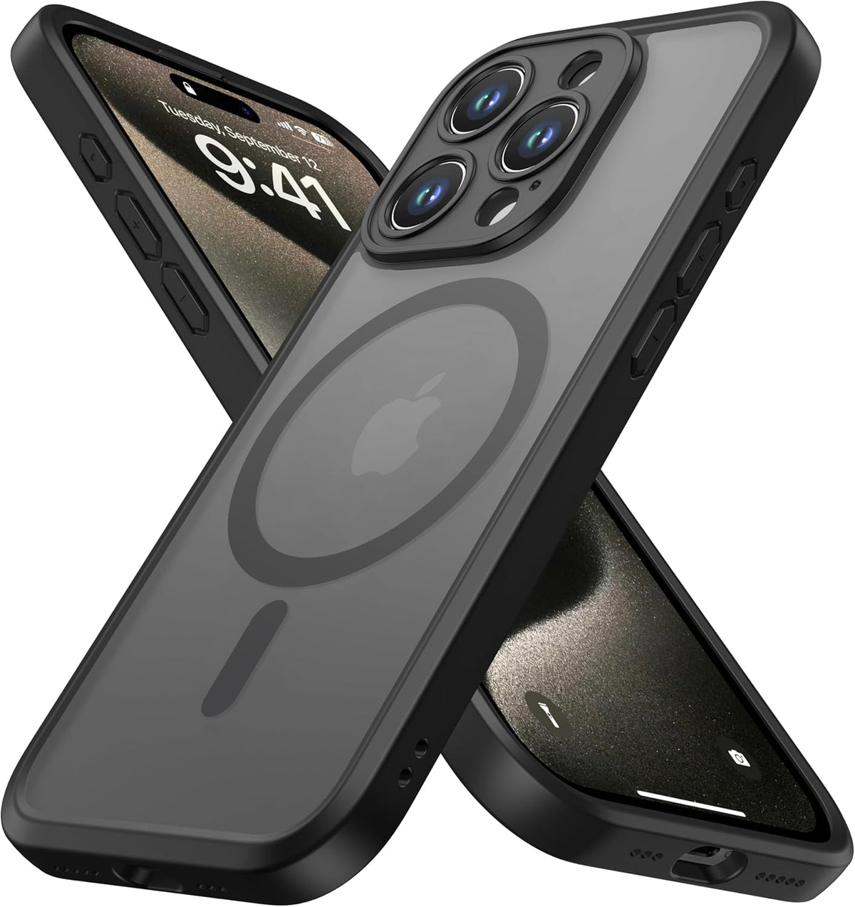 ImpactStrong Magnetic Guard Designed for iPhone 17 Air Case [Camera Protection] [Military Grade Drop Tested] [Compatible with MagSafe] Slim Translucent Matte Phone Case (6.6") - Navy Blue