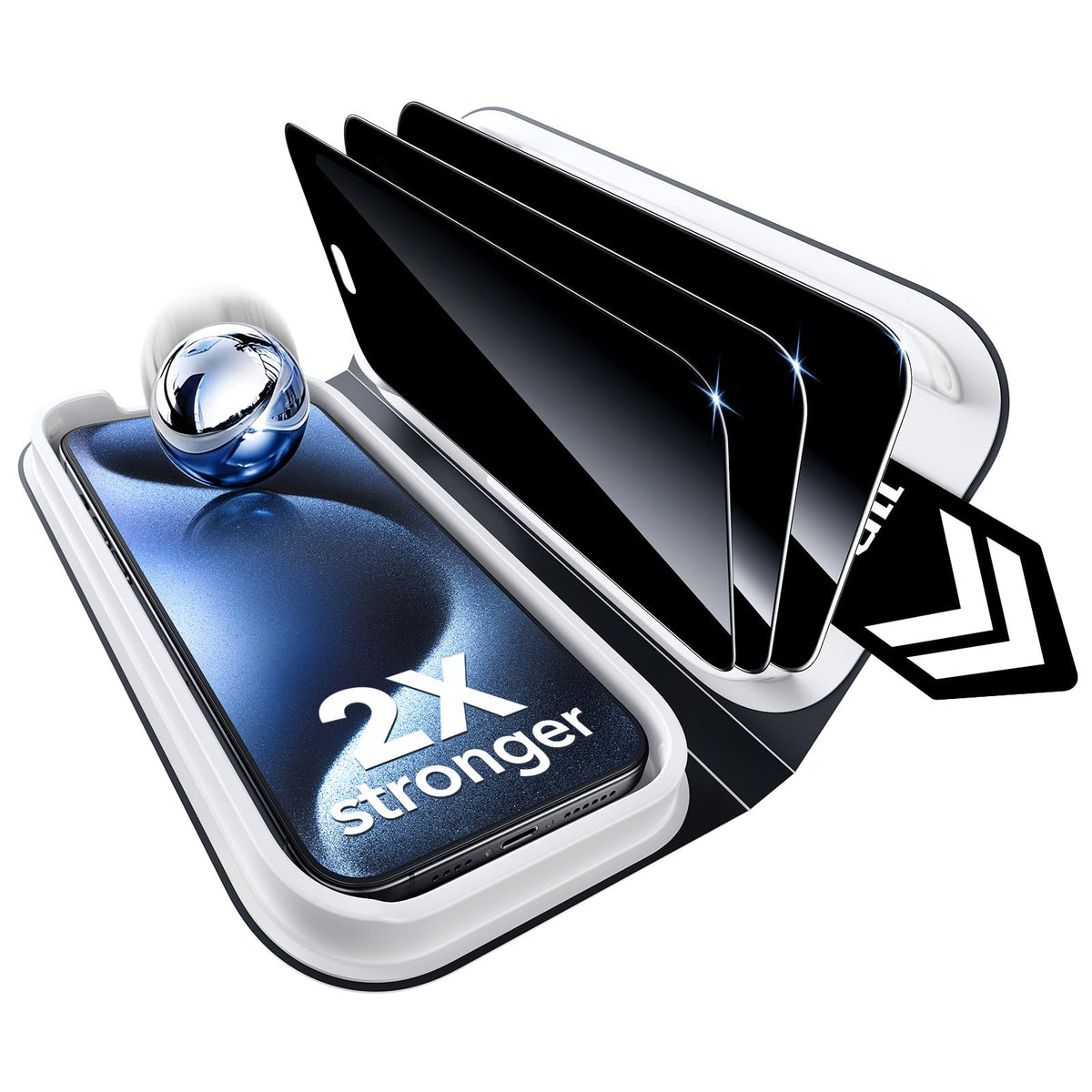 ESR 3 Pack for iPhone 17 Pro Max Privacy Screen Protector, Classic