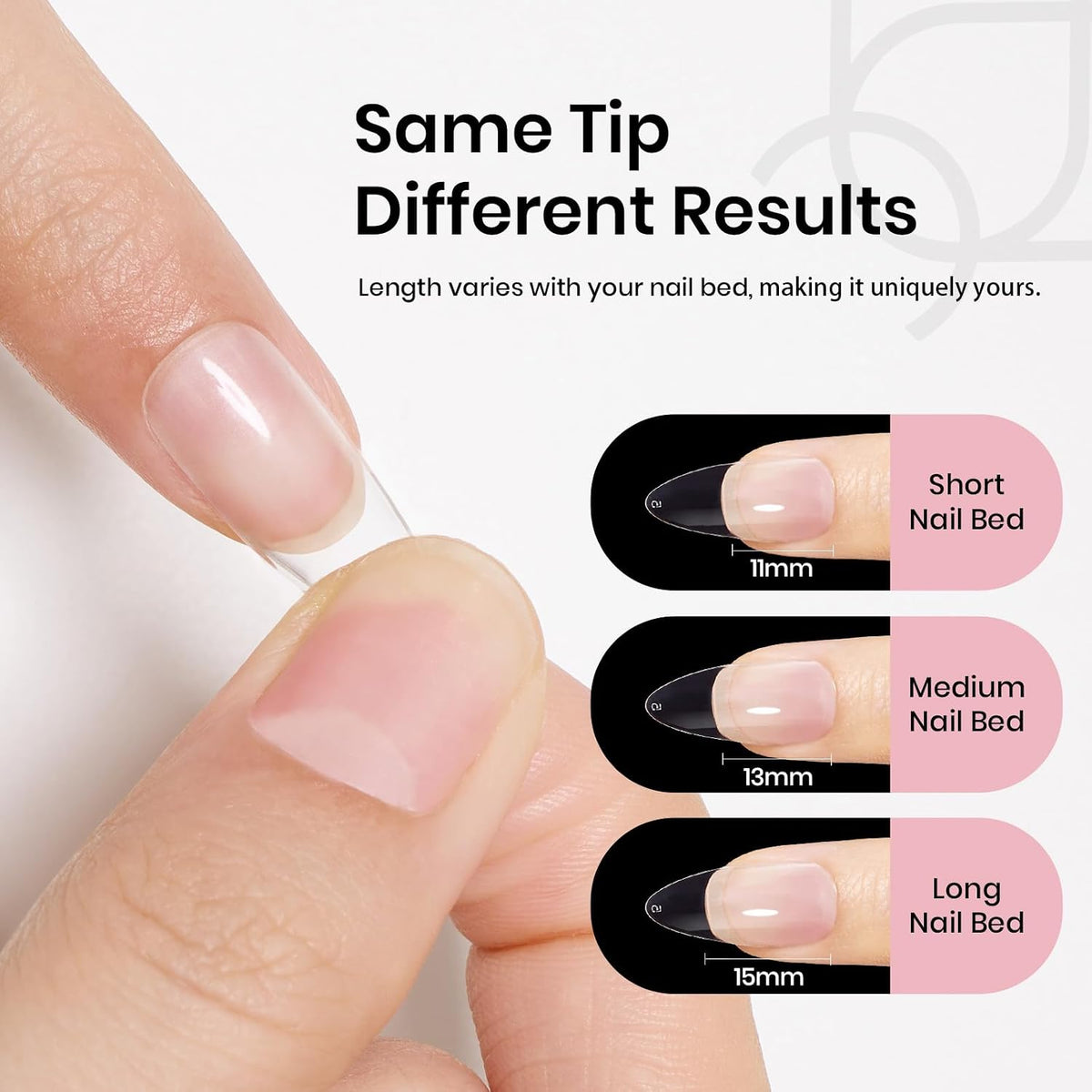 Beetles Soft Gel Nail Kit Almond Short 288pcs 12 Sizes Nail Tips with Glue