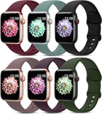 6 Pack Sport Silicone Bands Compatible with Apple Watch Band for Women Men