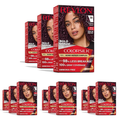 Revlon ColorSilk with Bond Repair Hair Color, 51 Light Brown, 3pk