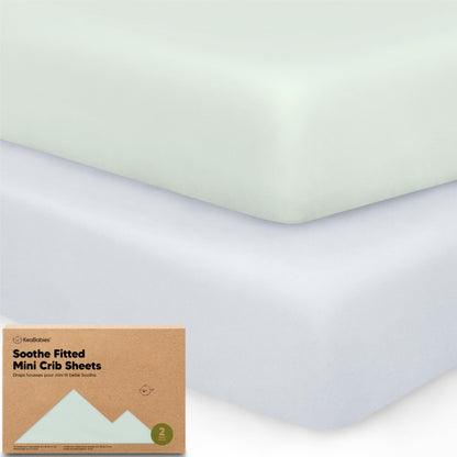 2pk Mini Crib Sheets Fitted 38x26 Pack N Play Mattress Sheet (Bumble Bear)