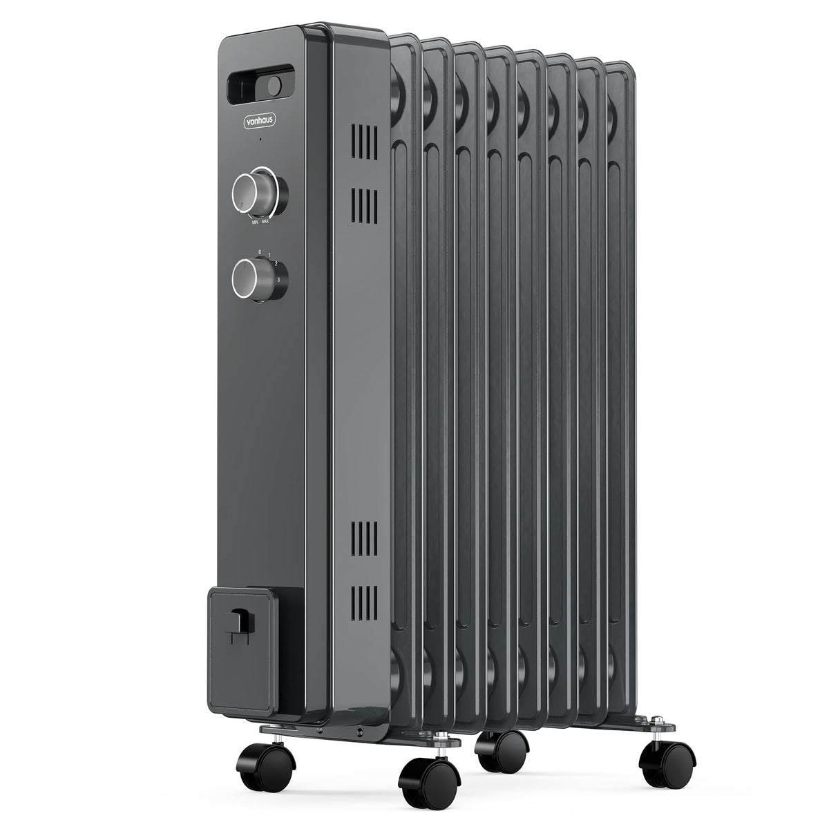 VonHaus Oil Filled Radiator 11 Fins – 2500W, 3 Heat Settings, 24 Hour Timer