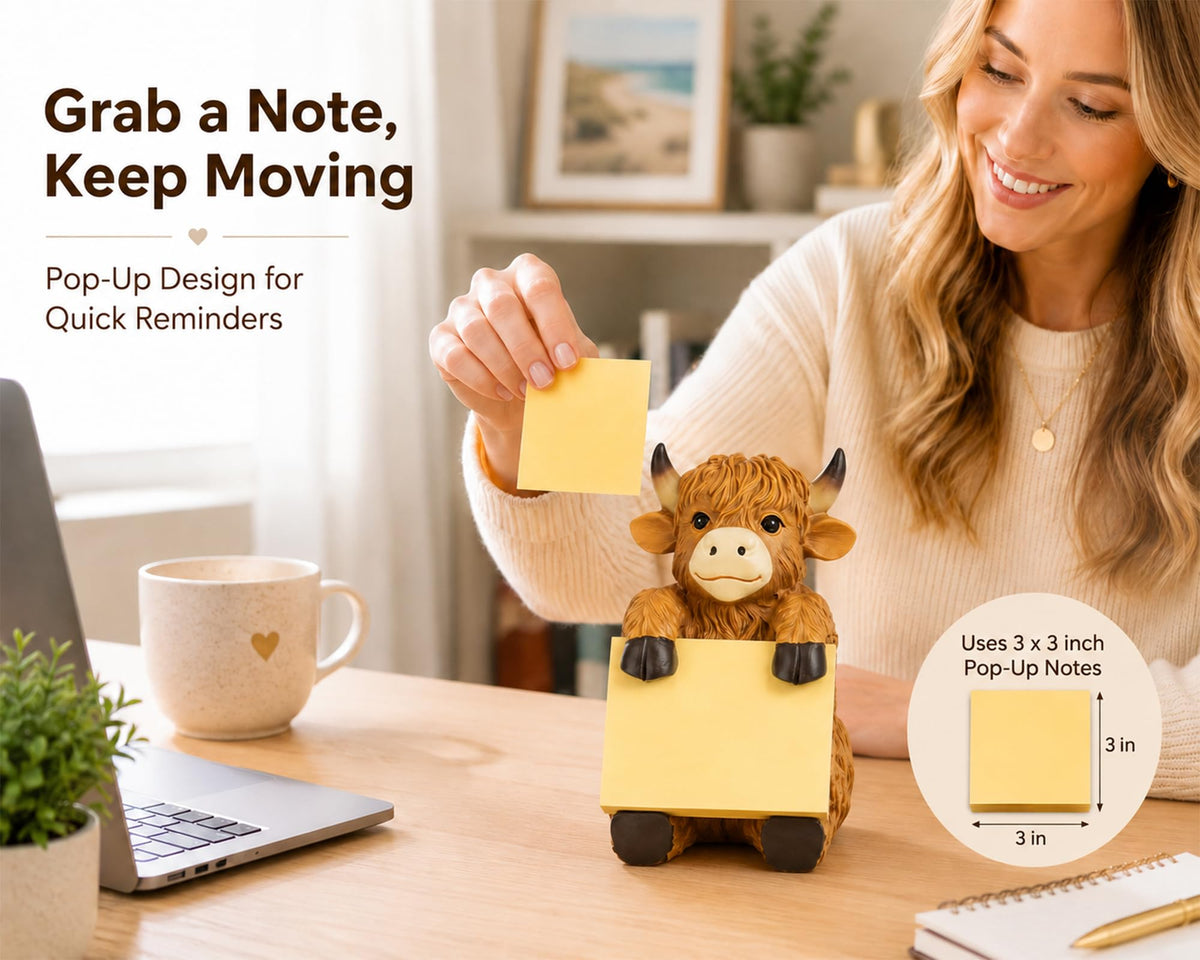 Dog Pop-Up Sticky Note Dispenser for 3x3 in Notes, Black & White