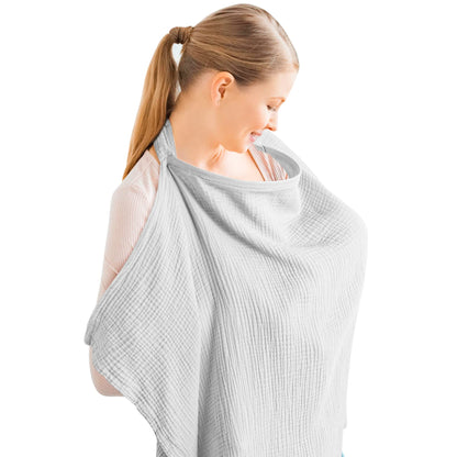 Konssy Muslin Nursing Cover Up for Breastfeeding with Rigid Hoop
