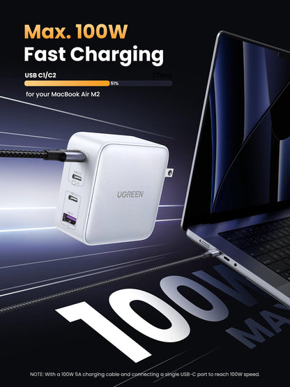 UGREEN Nexode 100W GaN USB C Charger, 4-Port Fast Laptop Charger