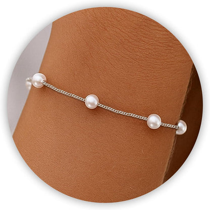 Pearl Bracelets for Women and Girls, Dainty Bracelet Wedding Pearl Jewelry
