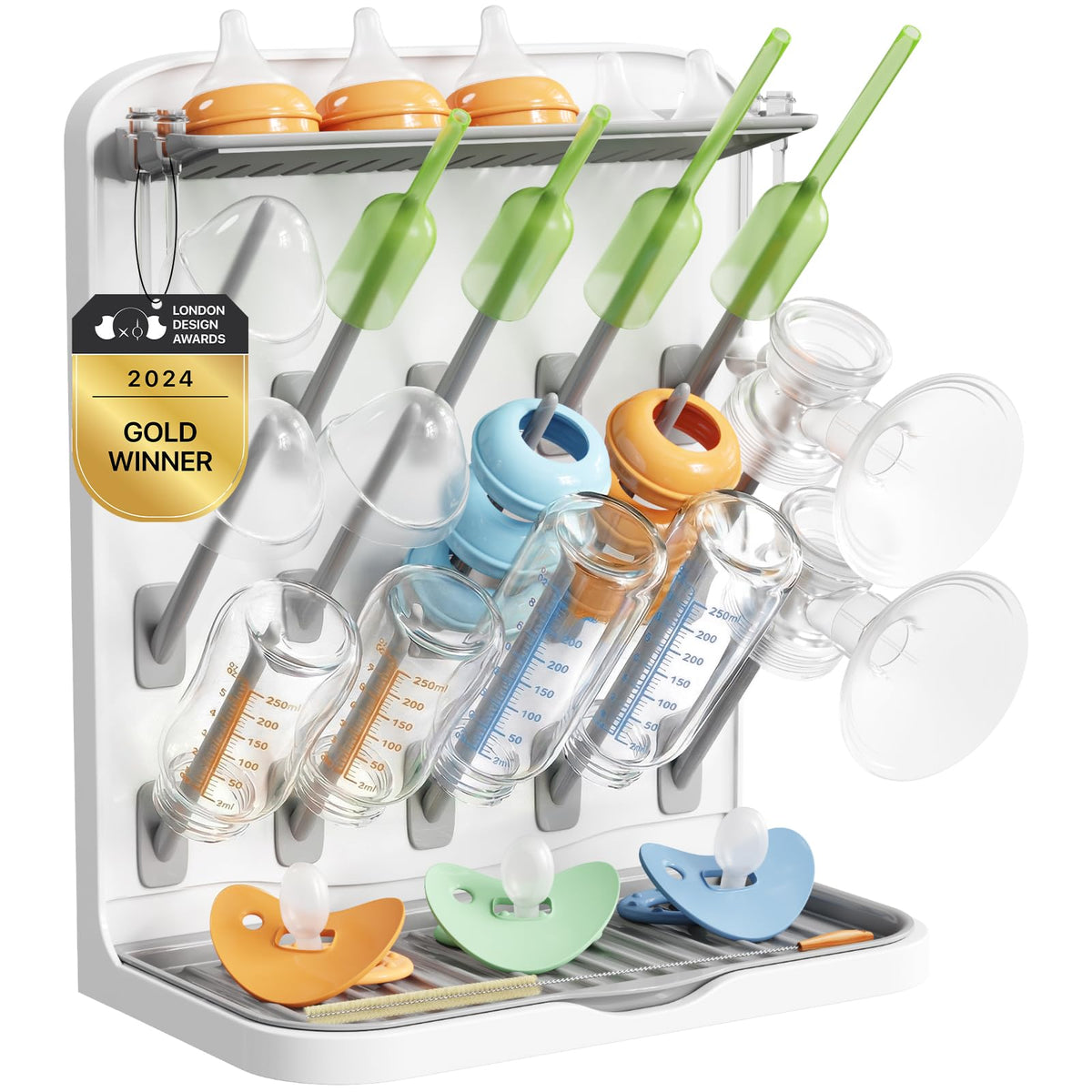 Lifewit 10-Hooks Baby Bottle Drying Rack for Countertop, BPA Free