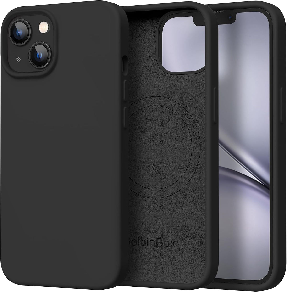 GolbinBox Magnetic for iPhone 13/14 Case, Silicone Cover, Blackcurrant