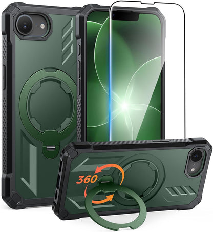 FNTCASE for iPhone 17 Case with 360 Spin Magnetic Stand