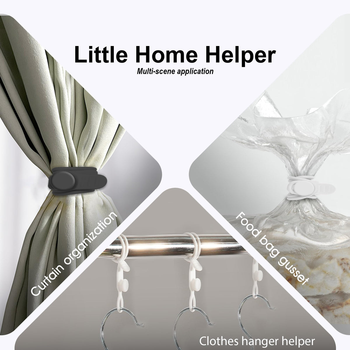 Silicone Cable Ties, Cord Organizer Cable Management,2Sizes-Grey
