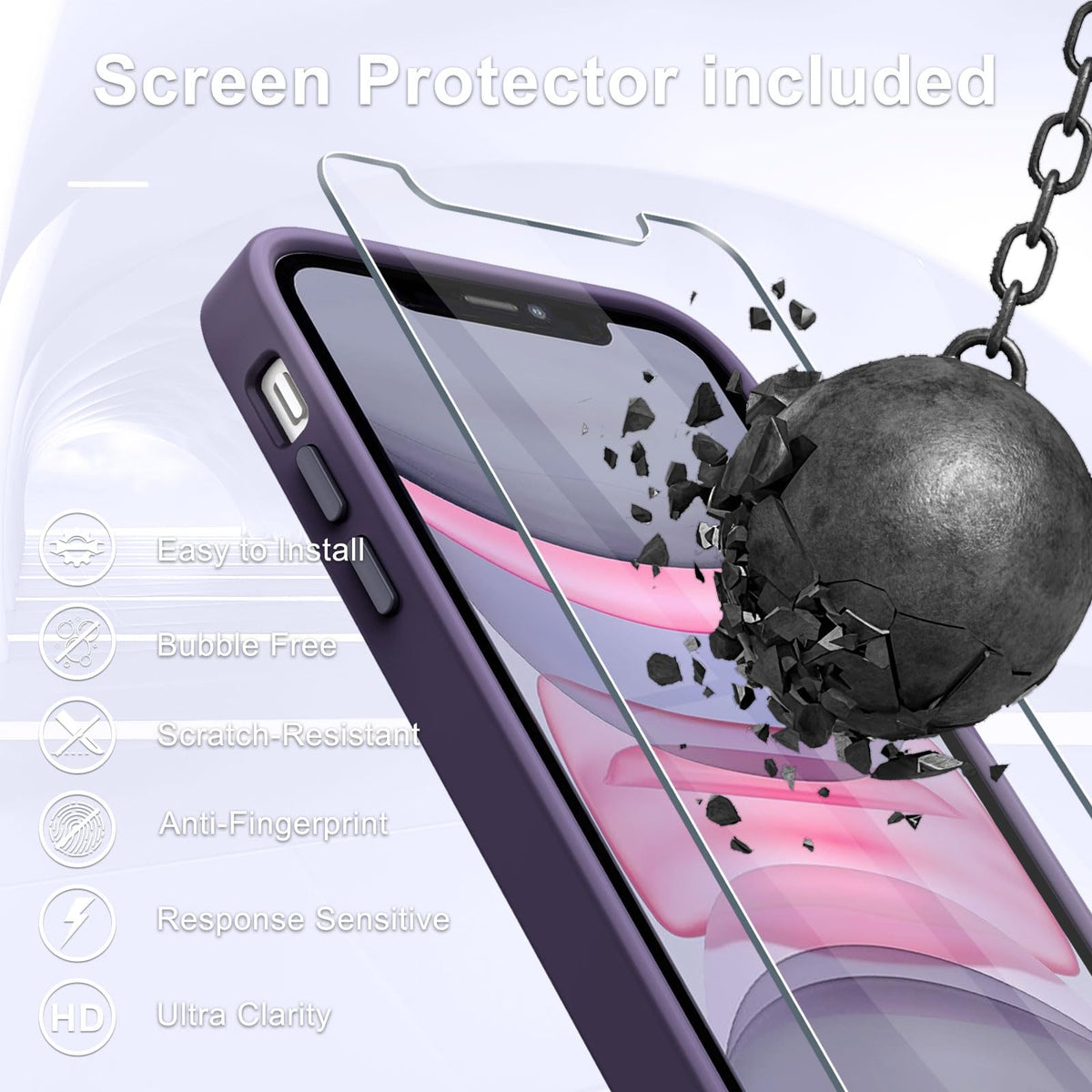 for iPhone 14 Plus Case, Matte Magnetic Phone Case, Lavender Purple