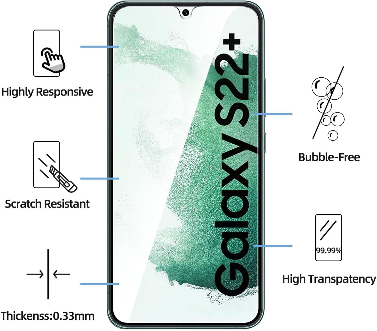 NEW'C for Samsung Galaxy S23 6.1" (SM-S911),Screen Protector Tempered Glass