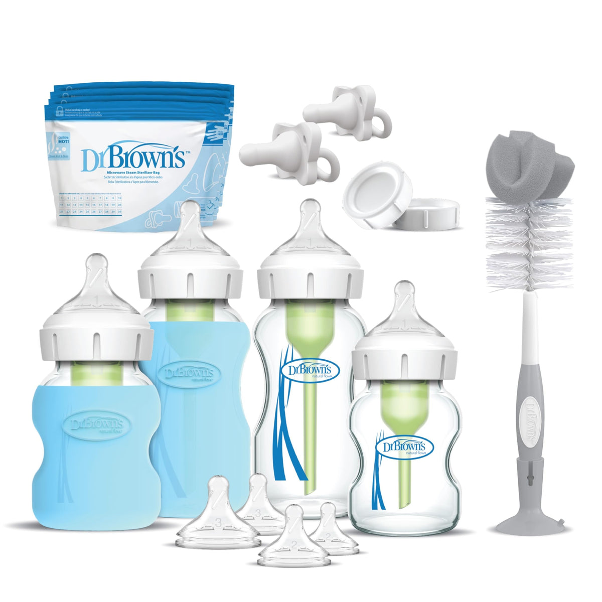 Dr. Brown's Anti-Colic Options+ Wide-Neck Glass Baby Bottle, 5 oz, 1-Pack