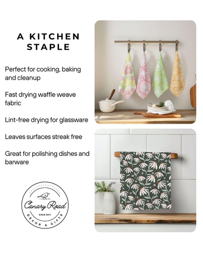 Sourdough Kitchen Towels | Floral Sourdough Era Dish Towel | Waffle Weave | Bread Lover Gift | Housewarming Gift