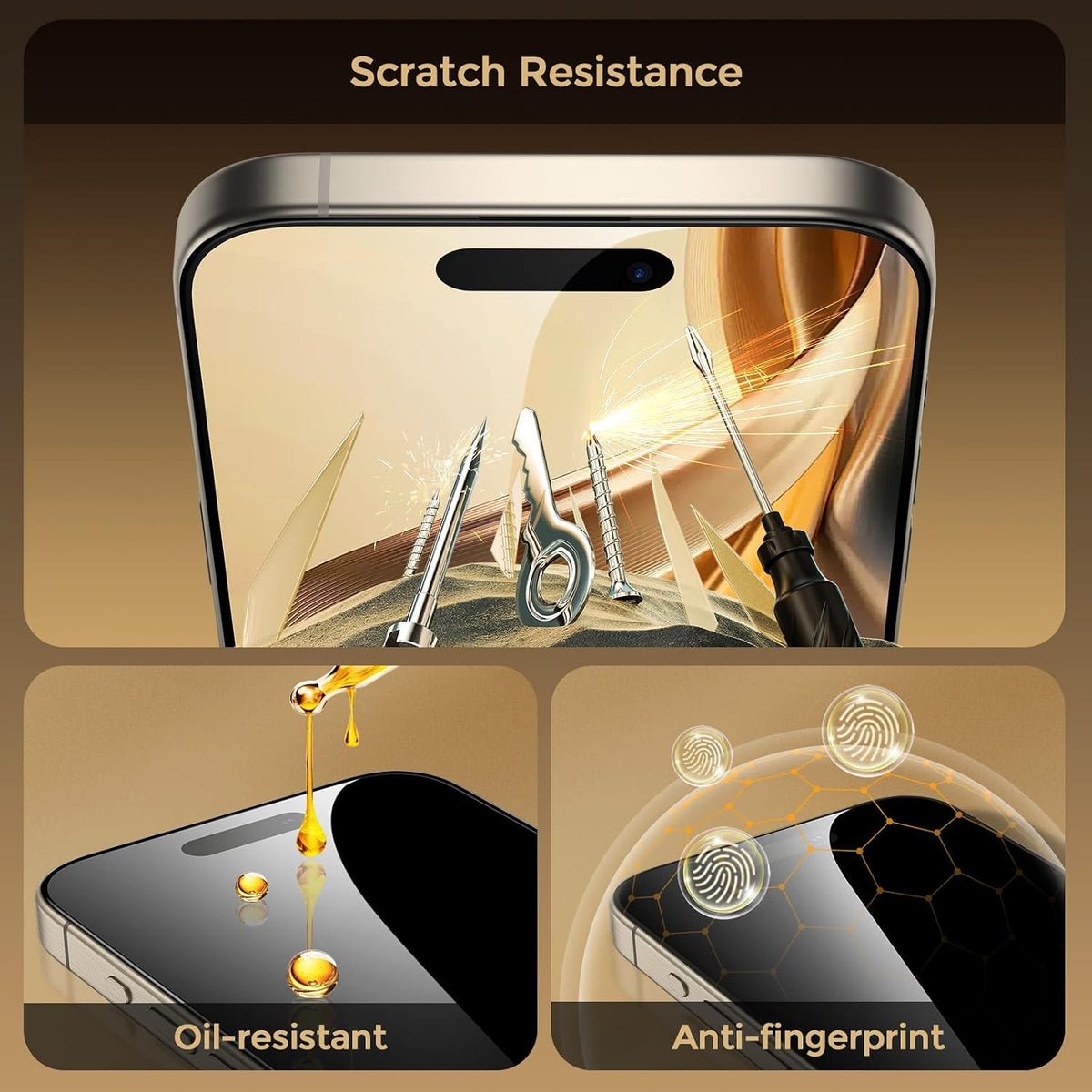 UNBREAKcable Privacy Screen Protector for iPhone 15, Full Coverage