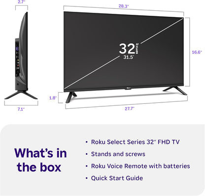 Roku 32-Inch Select Series Smart TV 2026-1080p Full HD TV - RokuTV