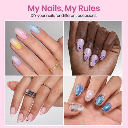 Beetles Soft Gel Nail Kit Almond Short 288pcs 12 Sizes Nail Tips with Glue