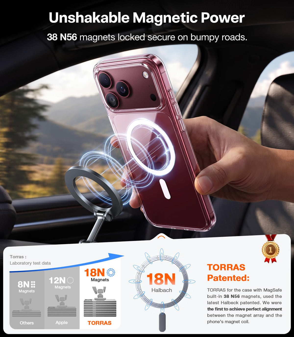 TORRAS Stronger Magnetic & Shockproof for iPhone 18 Pro Max Case Burgundy