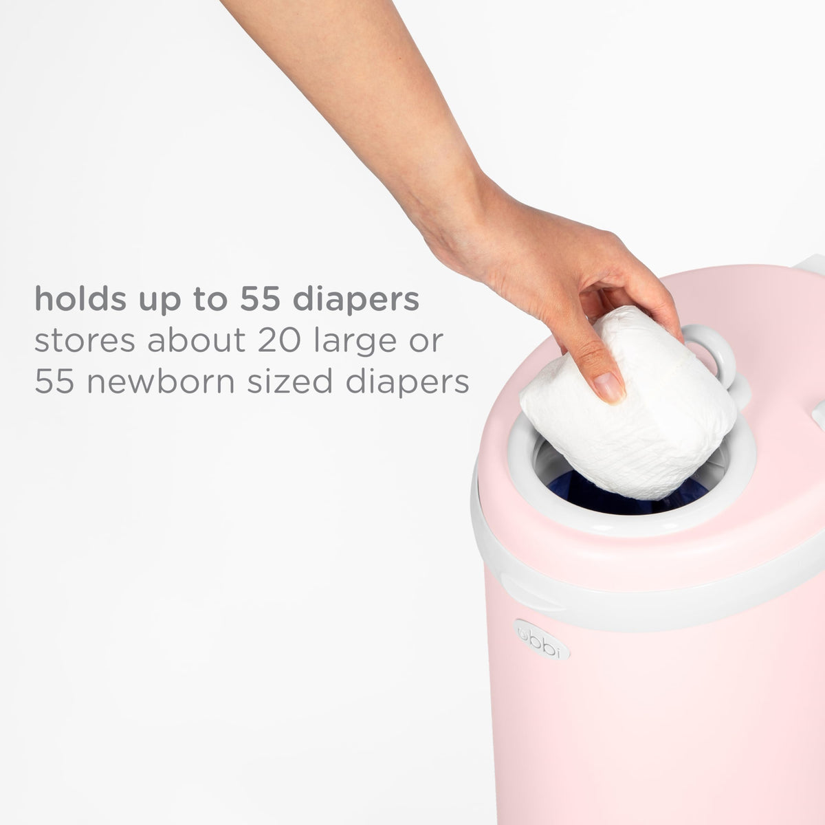 Ubbi Stainless Steel Diaper Pail, No Special Bags, Odor-Locking, White