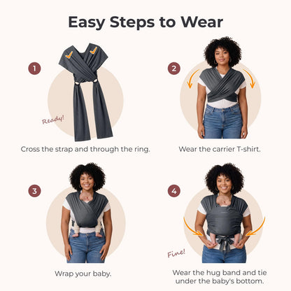 Momcozy Baby Wrap Carrier, Easy-On 2-Piece Design, Newborn to 33 lb