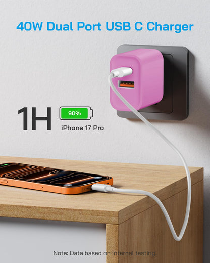 [4 Pack] 20W USB C Charger Block Fast Charging Multiport Adapter