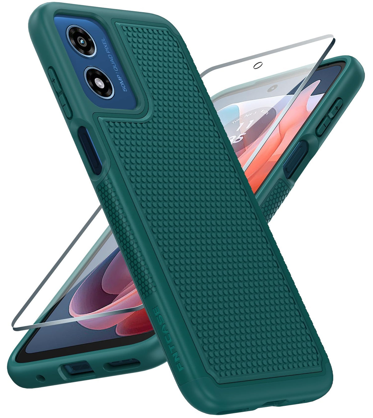 FNTCASE for Google Pixel 9a Case: Green Non Slip Textured