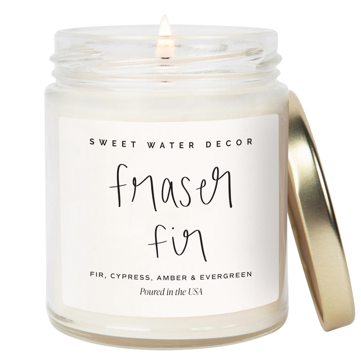 Sweet Water Decor Christmas Candle Gift, Holiday Scented 9oz Clear Jar