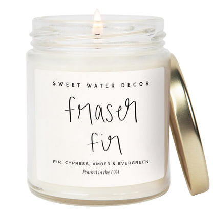 Sweet Water Decor Christmas Candle Gift, Holiday Scented 9oz Clear Jar