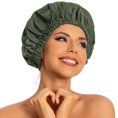 Edoneery Shower Caps for Women Reusable Waterproof, Shower Hair Cap