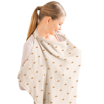 Konssy Muslin Nursing Cover Up for Breastfeeding with Rigid Hoop