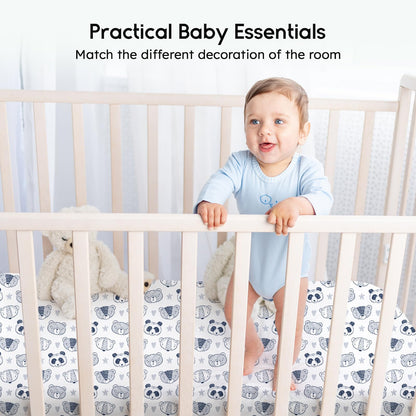 Yoofoss 2-Pack Baby Crib Sheets for Boys Girls 52x28 (Green+Leaf)