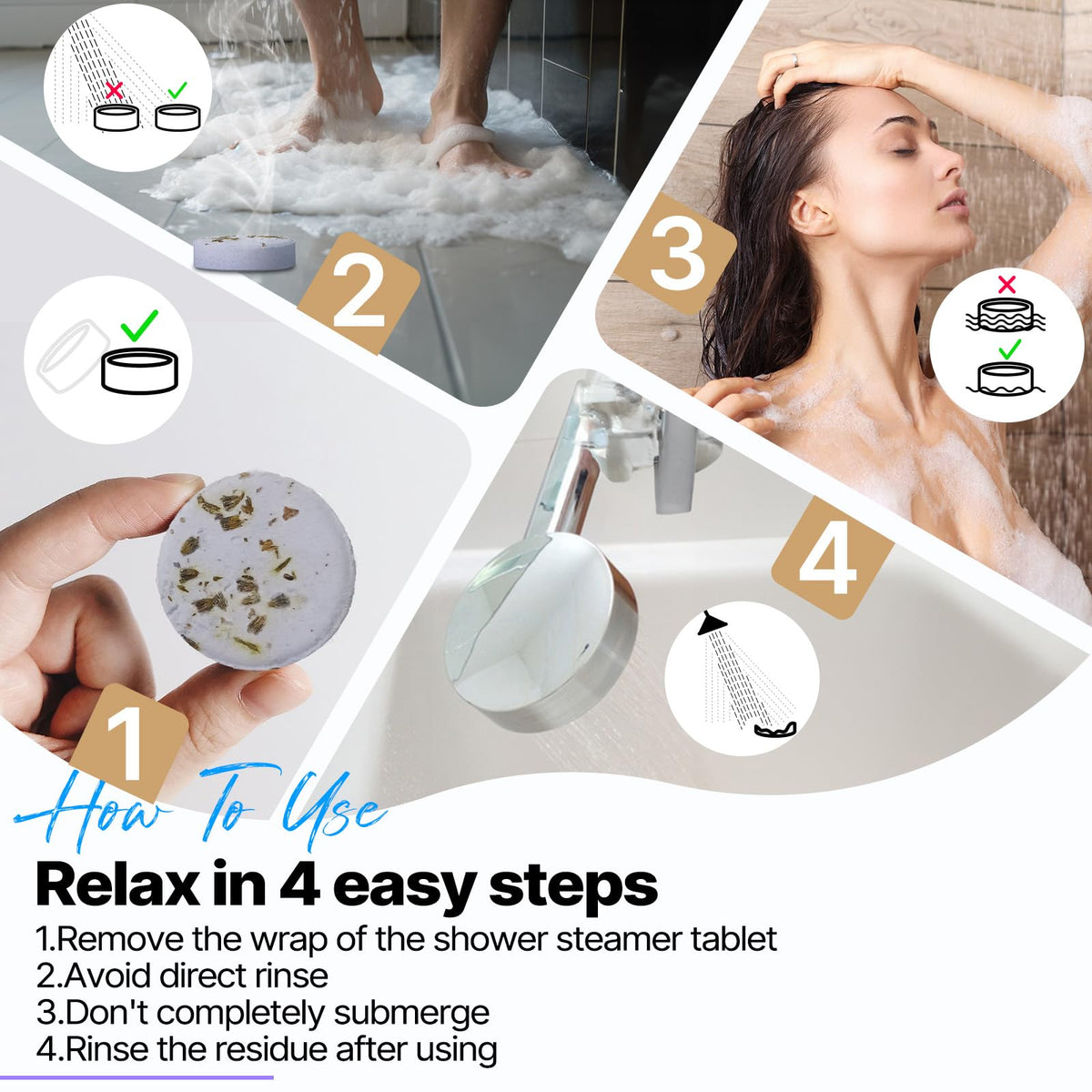 SWCANDY Sandalwood Shower Steamers 8 Pack, Home Spa Self Care