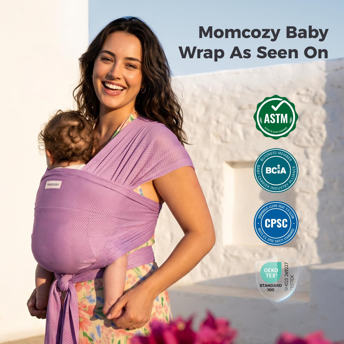 Momcozy Baby Wrap Carrier, Easy-On 2-Piece Design, Newborn to 33 lb