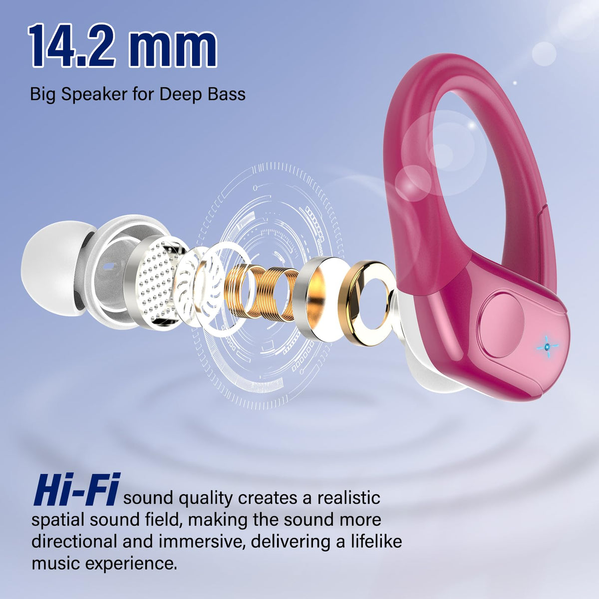 Wireless Earbuds Sports, 75Hrs Bluetooth 5.4 Headphones, Bass Hi-Fi Stereo