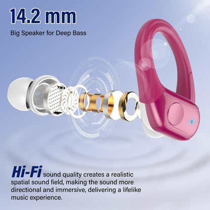 Wireless Earbuds Sports, 75Hrs Bluetooth 5.4 Headphones, Bass Hi-Fi Stereo