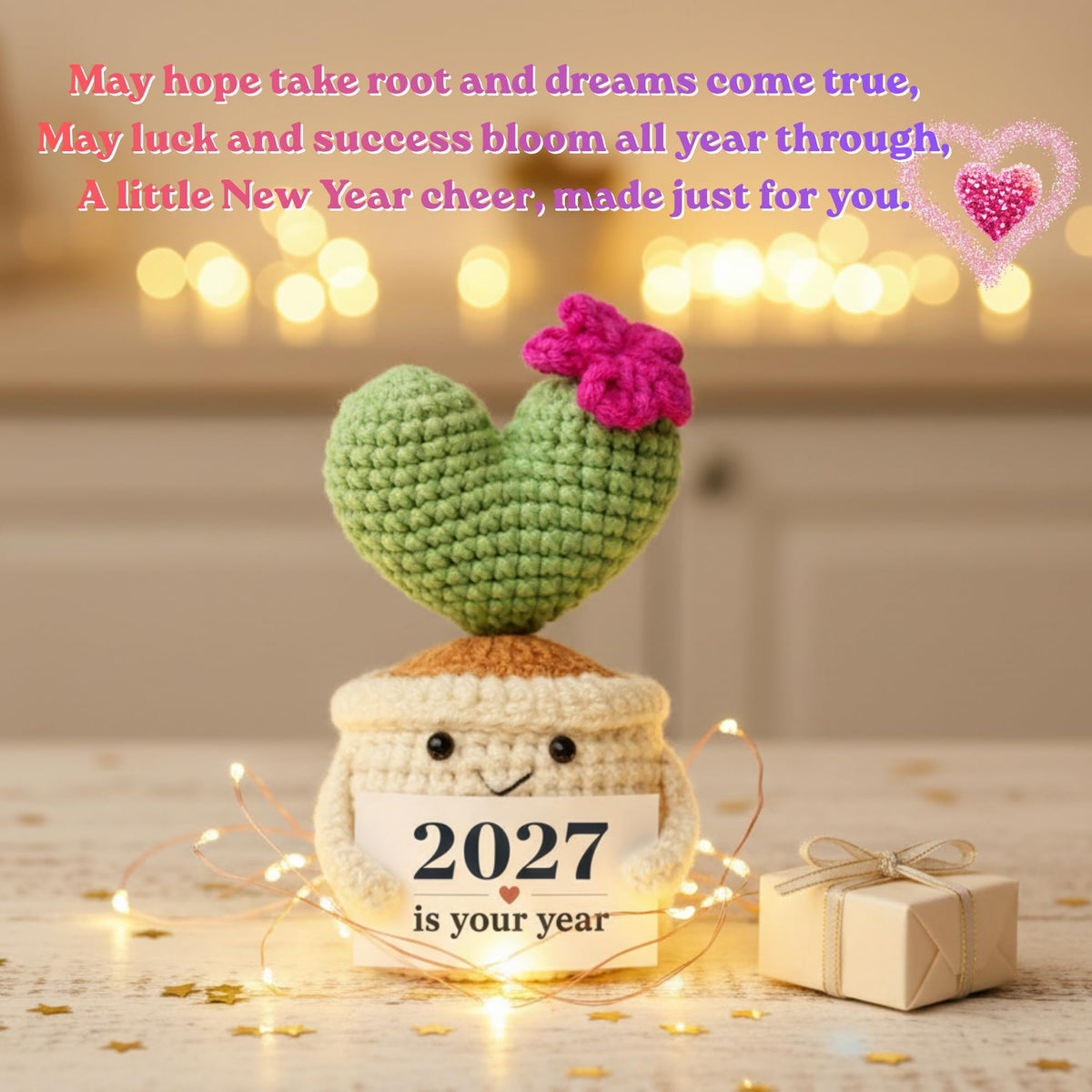 Get Well Gifts for Women, Handmade Crochet Cactus Plant
