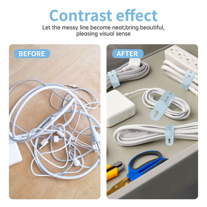 25 Pcs Silicone Cable Ties, Cable Ties Reusable, High Elasticity Cord Wraps for Electrical Cords, Cord Organizer for Earphone, Phone Charger(White)