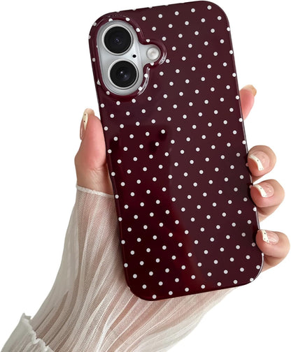 Yeddabox for iPhone 15 Case Cute Polka Dot Phone Case Soft TPU Slim Shockproof Phone Cover for Women Girls, Blue