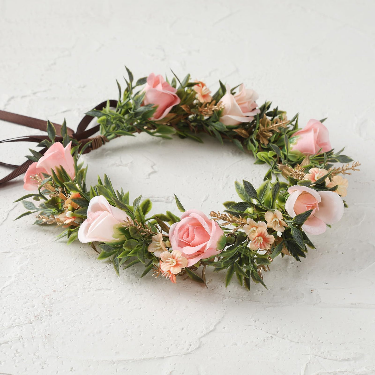 Pink Bohemian Flower Crown, Fairy Babys Breath Flower Headband