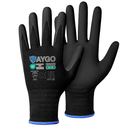 KAYGO Safety Work Gloves MicroFoam Nitrile Coated 12 Pairs, KG18NH