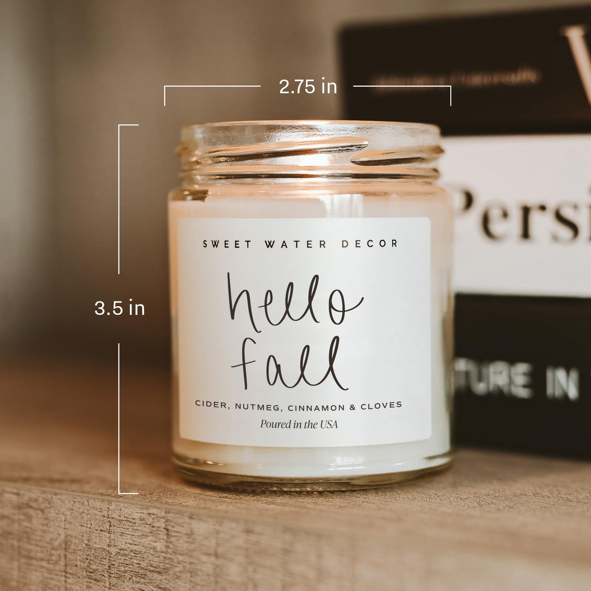 Sweet Water Decor Cinnamon Roll Candle, 9oz Clear Jar, Fall Scent