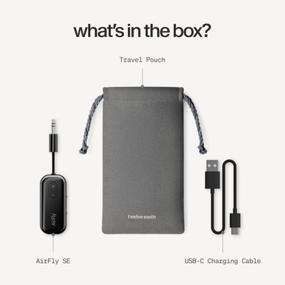 Twelve South AirFly SE, Bluetooth Wireless Audio Transmitter Adapter, White