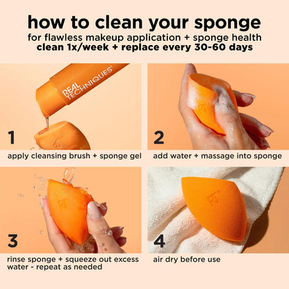 Real Techniques Mini Miracle Complexion Sponge for Makeup, 4 Count