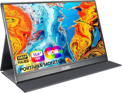 MNN 15.6" 4K Portable Monitor, UHD IPS, USB-C HDMI, with Smart Cover Stand