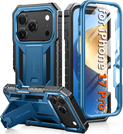 FNTCASE for iPhone 16 Case with Belt Clip and Built-in Screen Protector